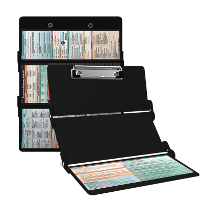 WhiteCoat Clipboard® Trifold - Black Physical Therapy Edition